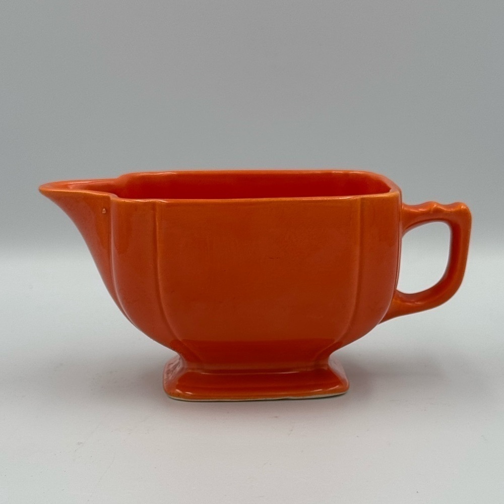 Vintage Homer Laughlin Riviera Red Century Shaped Sauce Boat